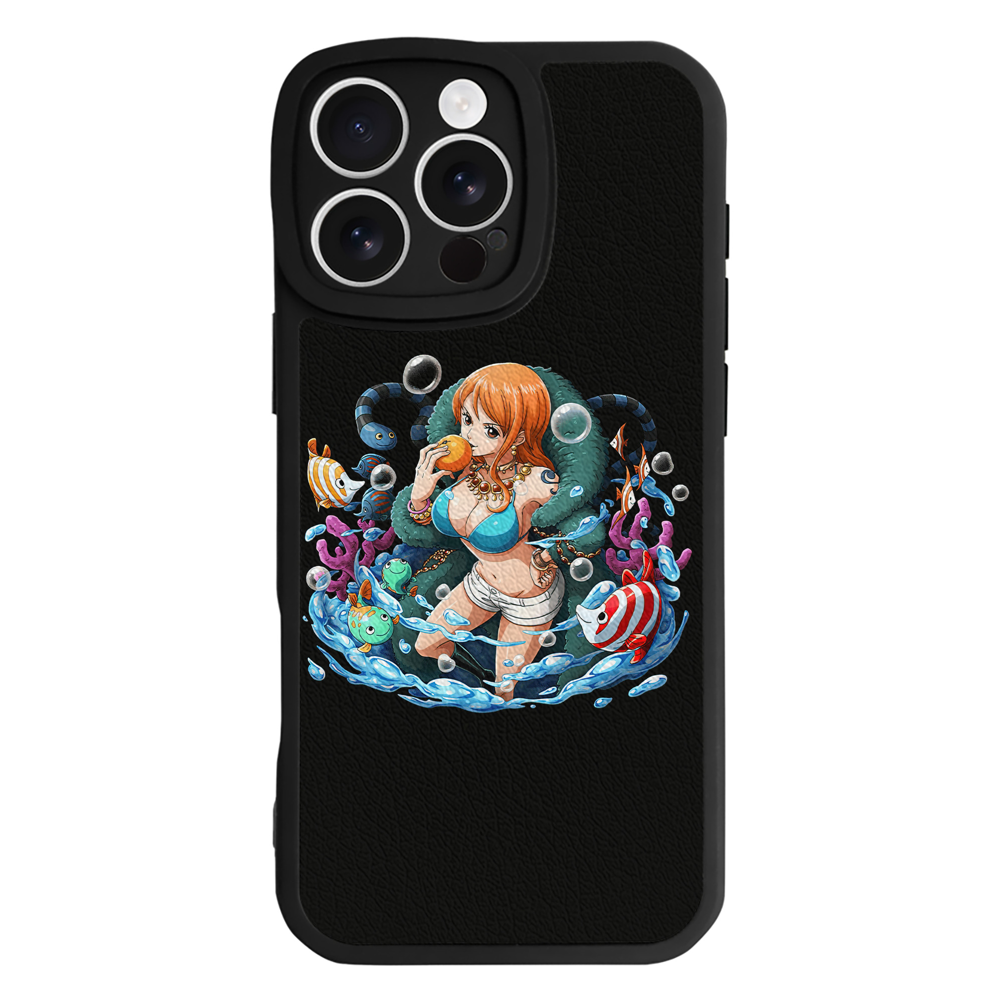 （画像用） ワンピース ナミ ONE PIECE Nami 【iPhone 16シリーズ対応】シリコンスマホケース（レザー調） 材質：シリコン